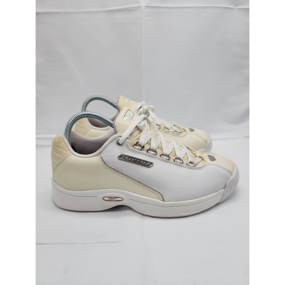 Reebok RB 612-FLU Athletic Shoes Mens 8.5 Ivory White Lace Up 3M Scotchlite